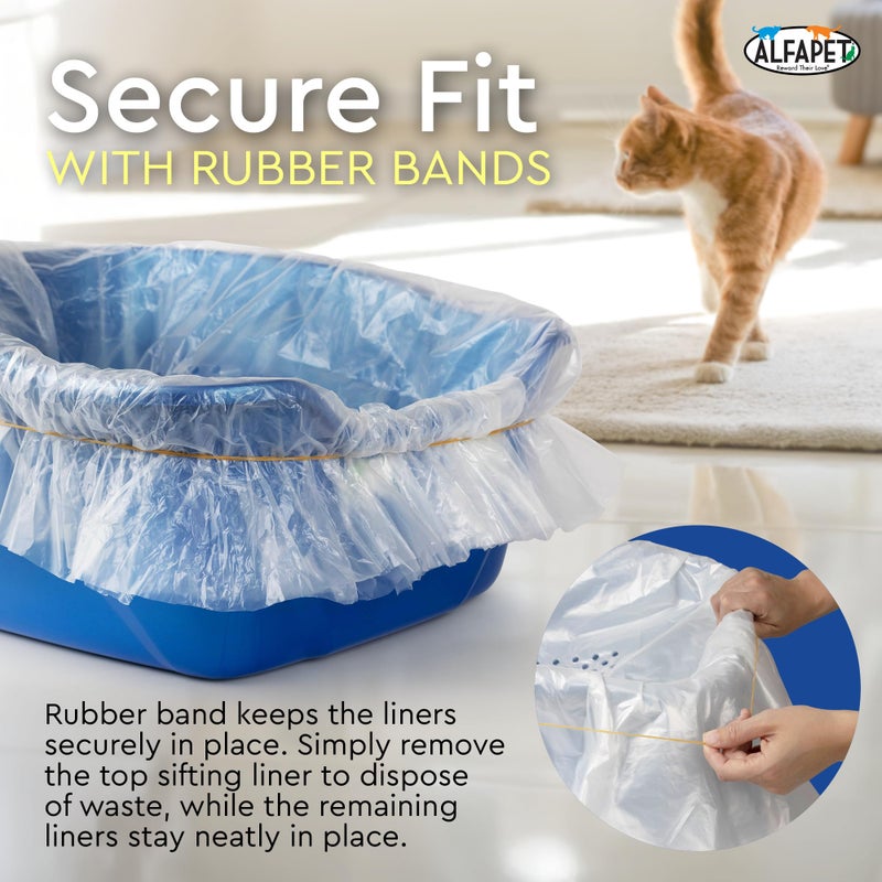 Alfapet Cat Litter Box Sifting Liners Alfapet - Extra Giant 60 Count - Tear-Resistant Cat Litter Bags - Waterproof Kitty Litter Liners - Fits Almost All Litterbox Pan Sizes, 40" x 38", 30 lb Capacity - Image 5